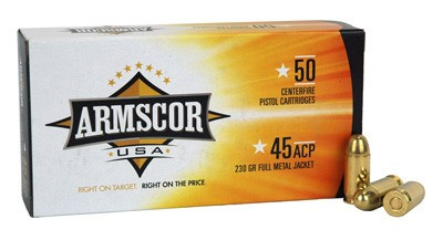 ARMSCOR 45 ACP 230 Grain Full Metal Jacket Ammunition - Made in USA