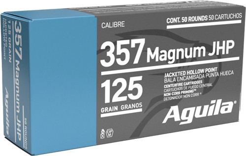 Aguila 357 Magnum 125-Grain Jacketed Hollow Point Ammunition - Reloadable, 50 Rounds