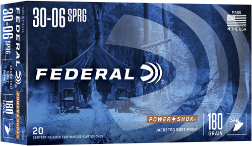 Federal Power-Shok .30-06 Springfield 180-Grain Jacketed Soft Point Ammunition