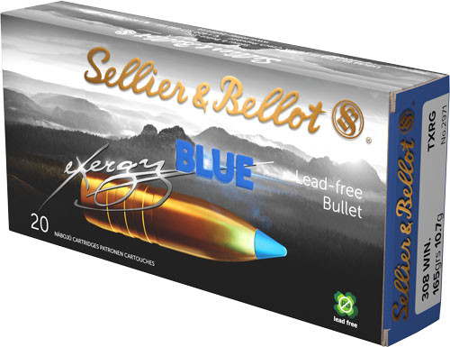 Sellier & Bellot S&B 308 Win 165GR TXRG Blue Copper Solid Boat-Tail Ammunition