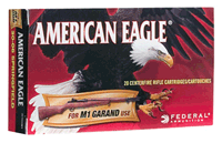 Federal American Eagle AE M1 Garand 30-06 Springfield Ammo, 150 Grain Full Metal Jacketed Bullets - 20 Rounds Per Box