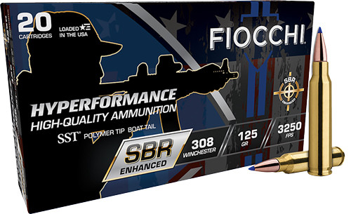 Fiocchi 308 Win SBR Enhanced Polymer Tipped Ammunition - 125 Grains, Reloadable