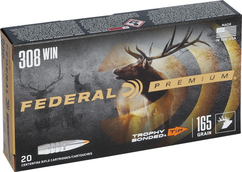 Federal Premium 308 Win 165-Grain Trophy Bonded Tip Ammunition