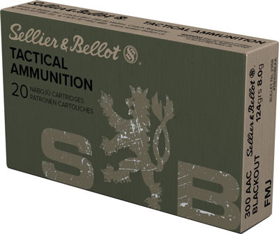 Sellier & Bellot S&B 300 AAC Blackout 124 Grain FMJ Rifle Ammunition