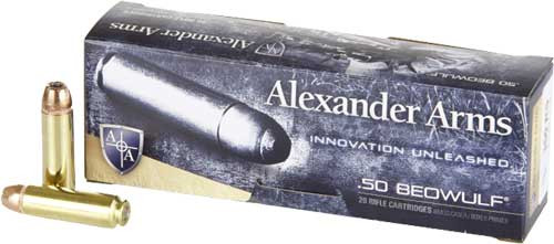 Alexander Arms 50 Beowulf 350 Grain XTP Hollow Point Ammunition, 20 Rounds per Box