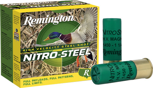 Remington Nitro-Steel 12 Gauge 3-Inch Shotshells - Non-Toxic #4 Shot, 1-1/4 Ounce, 1450 FPS