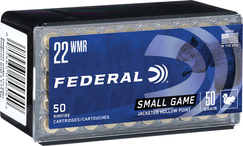 Federal 22 WMR 50 Grain Jacketed Hollow Point Ammunition, 1530 FPS