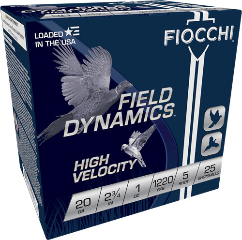 Fiocchi 20 Gauge 2.75-Inch 1 oz #5 Lead Shot Ammunition - 25 Rounds per Box
