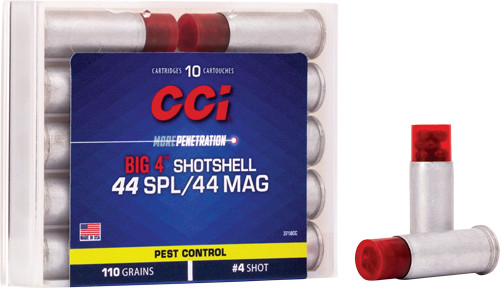 CCI Shotshell 44 Rem Mag 140 Grain Centerfire Shotshells - No. 4 Shot for Handgun Shooting