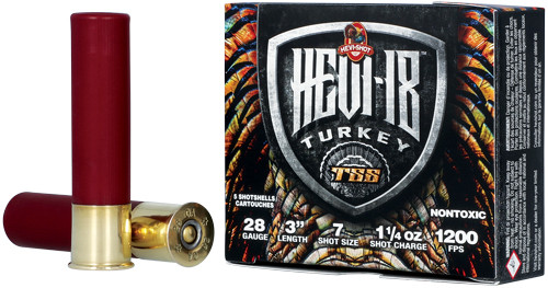 Hevi-Shot Heavy 18 TSS 28 Gauge Shotshells - 1-1/4 oz #7 Non-Toxic Shot, 1200 FPS