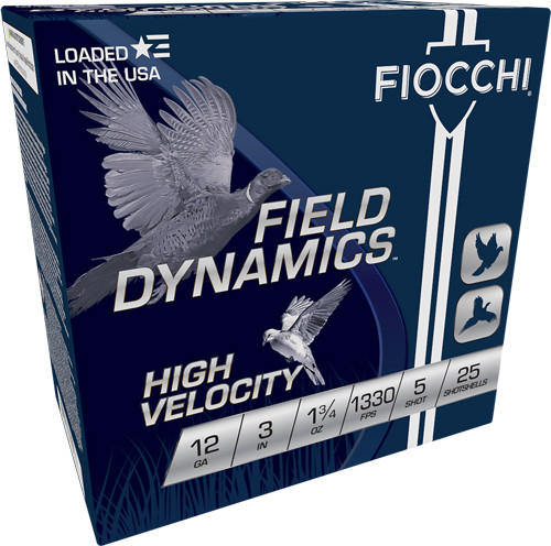 Fiocchi 12 Gauge 3-inch Shotshell with #5 Lead Shot, 1-3/4 oz - Pack of 25