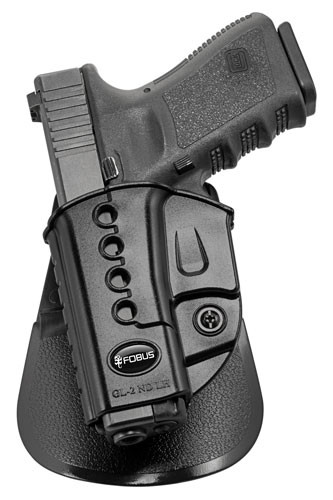 Fobus E2 Paddle Holster for Glock 17, 19, 22, 23, 31, 32, 34, 35 – Left-Handed, Black