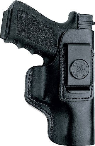 DeSantis Insider IWB Holster for Glock 19, 23, 36 – Black Leather Concealed Carry Holster with Heavy Duty Steel Clip
