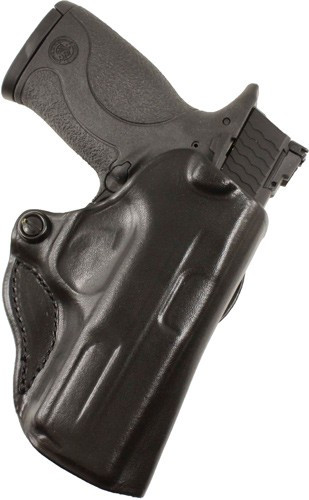 DeSantis Mini Scabbard Holster for Glock 43 - Black Leather Belt Slide Holster