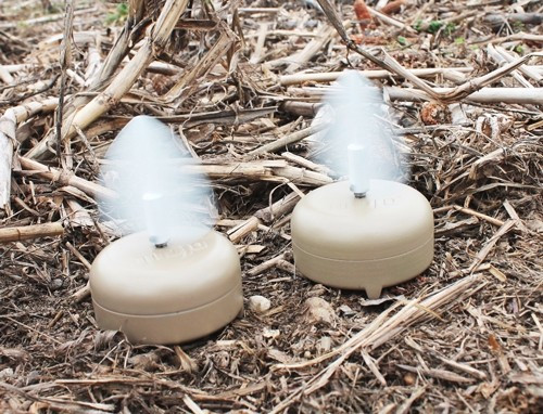 MOJO Outdoors Dove A Flicker 4 Pack – Realistic Flocking Dove Decoys with Pre-Programmed Motion