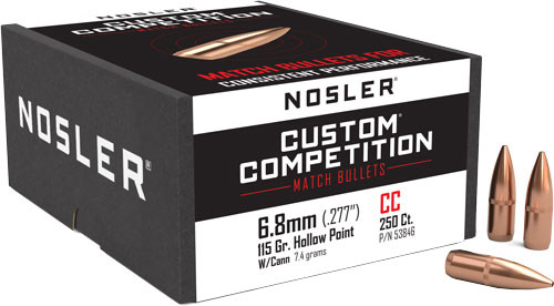 Nosler Bullets 6.8mm .277 Custom Competition JHP Boat Tail – 115 Grain