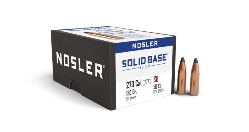 Nosler Bullets 270 Caliber .277 Solid Brass Boat Tail with Ballistic Tip – 130 Grains