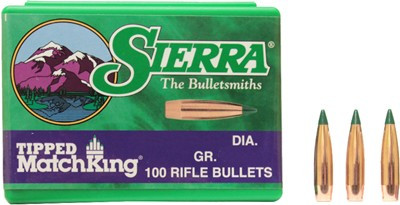 Sierra Bullets 6mm .243 Tipped MatchKing Bullet (Part No. 7295) – 95 Grain, Jacketed, MatchKing Series