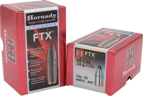 Hornady 45 Caliber .458 FTX Bullet – 325 Grain, Patented Flex Tip Technology