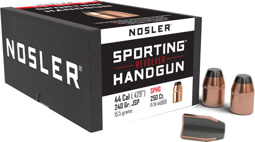 Nosler Bullets .44 Caliber .429 Diameter, 240 Grain JACKETED Soft Point for Sporting Handgun