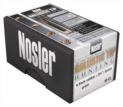 Nosler Bullets 6.5mm .264 caliber 100 Grain Ballistic Tip Hunting Bullets