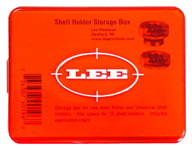 Lee Shellholder Storage Box for 12 Auto Prime Shell Holders - Red Plastic Organizer