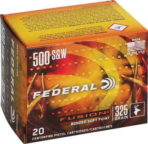 Federal Fusion 500 S&W Magnum 325-Grain Soft Point Ammunition, 20 Rounds