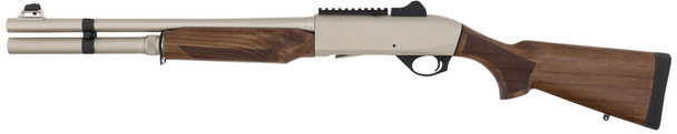 Military Armament Corp MAC 2 Tactical Marine 12 Gauge Semi-Auto Shotgun with Nickel Finish and Hardwood Stock