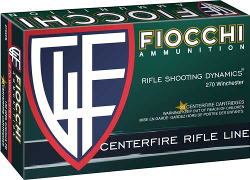 Fiocchi 270 Winchester 130 Grain JSP Ammunition - Reloadable, 20 Rounds 270SPB