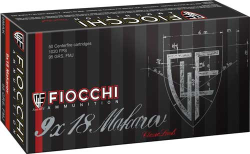 Fiocchi 9mm Makarov 95 Grain FMJ Ammunition - Reliable Full Metal Jacketed Rounds