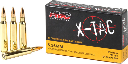 PMC 5.56X45 55 Grain FMJ-BT Cartridges – Reloadable 20 Rounds