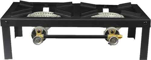 Mr. Heater 2 Burner Angle Iron Propane Gas Stove with Adjustable Legs and Durable Welded Frame