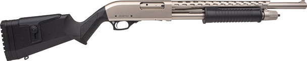 Rock Island Armory Pump 12 Gauge Shotgun with Nickel Finish, 18.5-inch Barrel AGM5