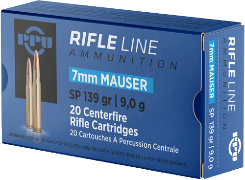 Ppu 7x57mm Mauser 139GR JSP Rifle Ammunition - Reloadable, Jacketed Soft Point