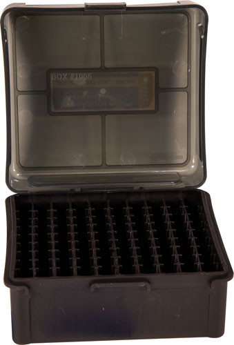 Frankford Arsenal Ammo Box 223 with Hinge Top - 100 Rounds, Black/Smoke