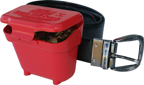 MTM Ammo Belt Pouch for 22LR - Durable Plastic Flip-Top Storage Case with Snap Latch and Heavy Duty Belt Clip