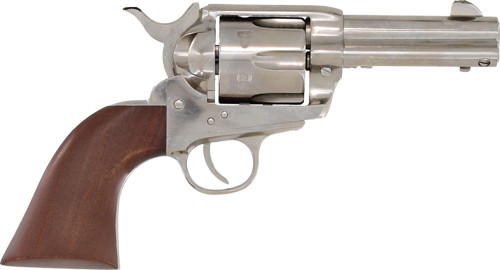 Cimarron Pistolero 9mm Single Action Revolver with Nickel Finish and Wood Grips