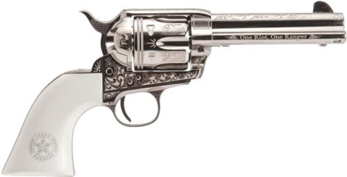 Cimarron Texas Rangers .45 Colt Revolver with Nickel Finish and Ivory Grips - Model P Pre-War Frame PP410LNTXR