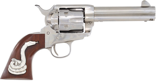 Cimarron Man with No Name .357 Magnum Revolver - Pre-War Nickel Finish with Wood Grips