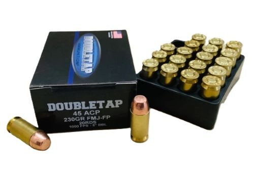Doubletap 45A230FP 45 ACP 230-Grain Flat Nose FMJ Ammo, 20 Rounds
