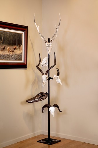 Skull Hooker Trophy Tree with 5 Brackets - Customizable Display for Skulls