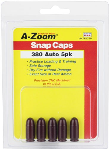 A-ZOOM Metal Snap Cap .380 ACP for Safe Handling and Dry Firing Practice