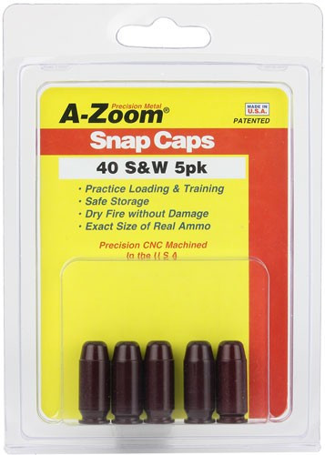 A-ZOOM Metal Snap Cap for .40 S&W - Safe Function Testing and Dry Fire Practice