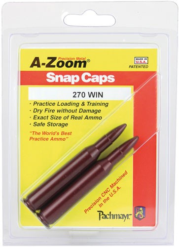 A-ZOOM Metal Snap Cap for .270 Winchester - Safe Firing Pin Practice and Trigger Adjustment Tool