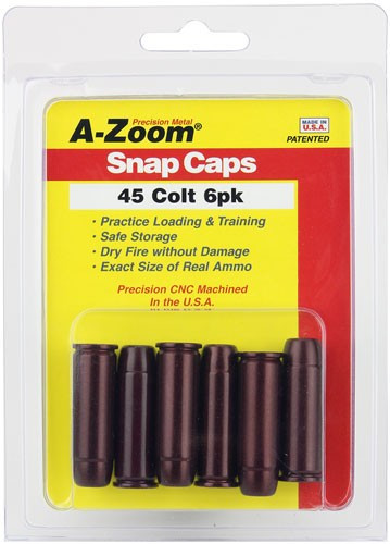 A-ZOOM Metal Snap Cap for .45 Long Colt – Safe Dry Firing Practice for Cowboy Revolvers and Lever Actions