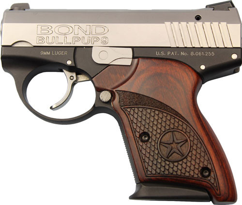 Bond Arms Bullpup 9mm Luger Semi-Auto Pistol with Rosewood Grips and Fixed Sights