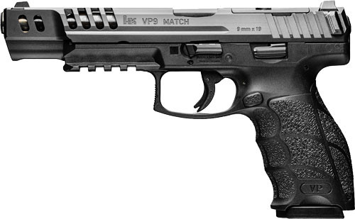 HK VP9 Match Push Button Optic Ready Semi-Auto Pistol - Black Polymer Frame and Slide