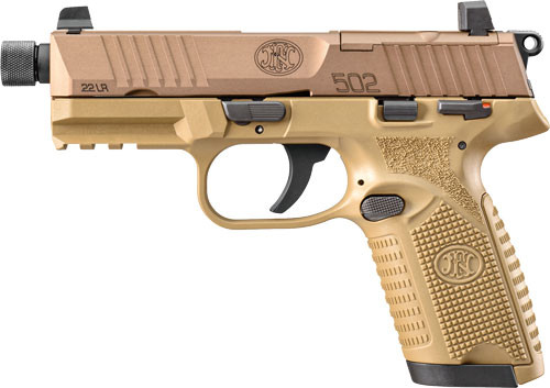 FN America FN 502 Tactical 22LR Semi-Auto Pistol with Flat Dark Earth Finish and Two Magazines