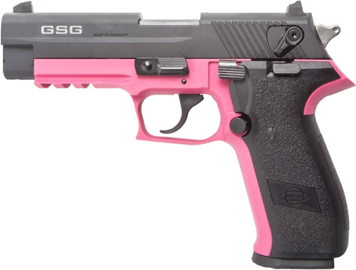 German Sport Firefly .22 LR Semi-Auto Pistol with Pink Frame and Black Slide