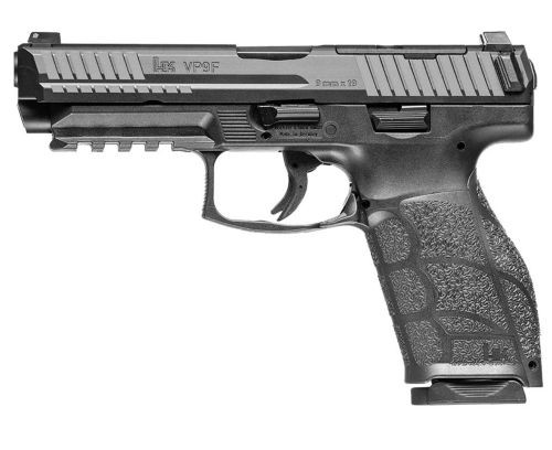 HK VP9A1 F Optics Ready 9mm Semi-Auto Pistol with 4.5-Inch Barrel, 15-Round Magazines, and Ambidextrous Controls